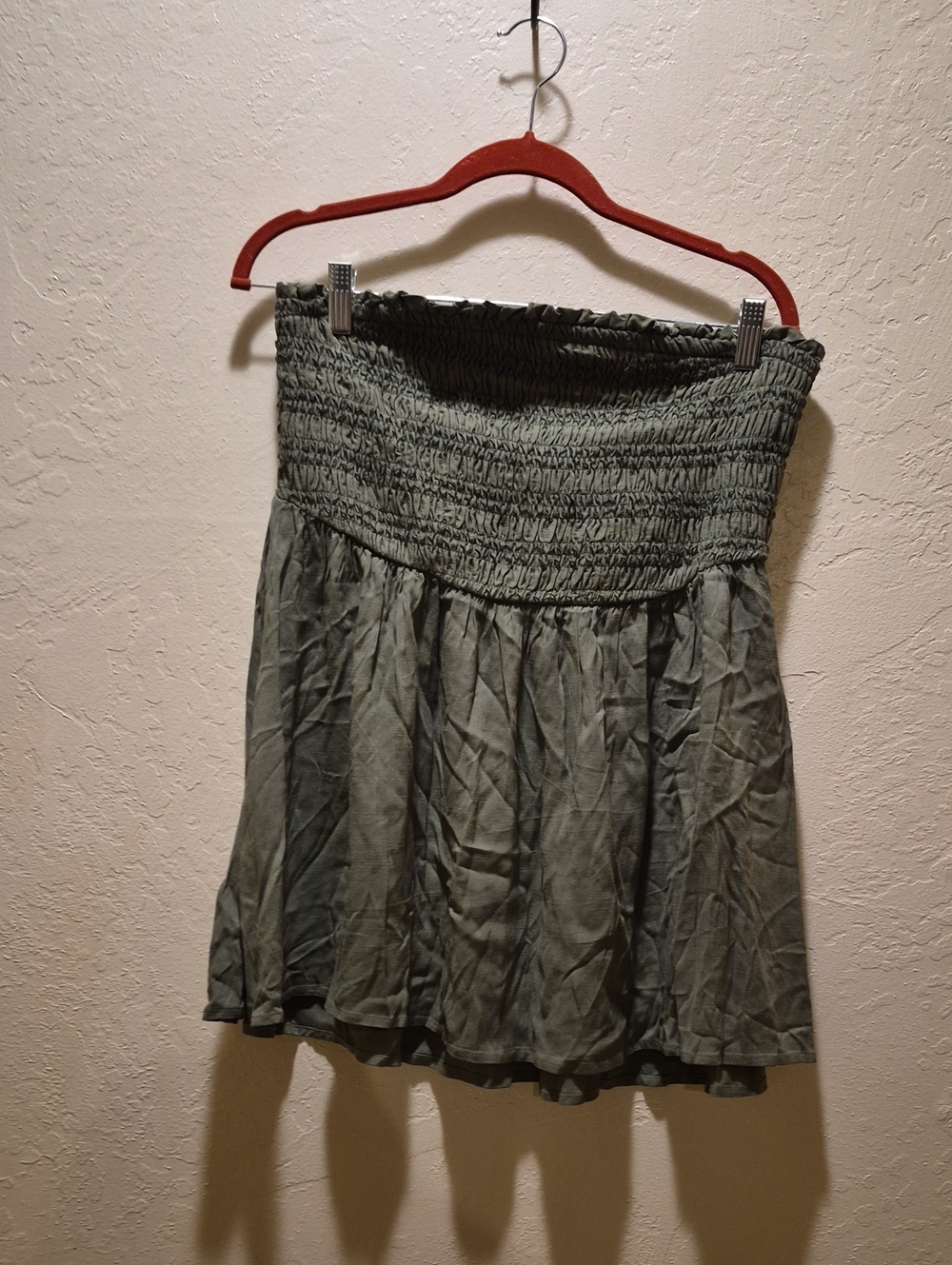 Smocked Olive Green Women’s Skirt